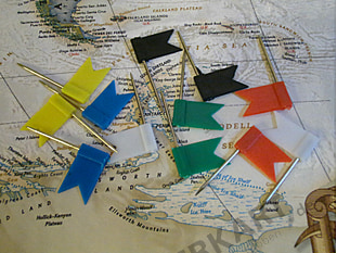 12 Pin Map Flags, mixed colours