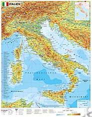 Italien Landkarte physikalisch