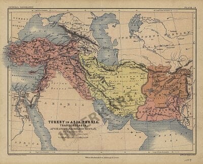 1859 - Turkey in Asia, Persia, Transcaucasua, Afghanistan & Belo