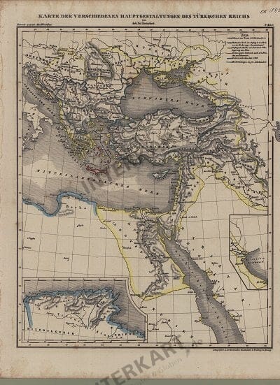 1850 - Karte der verschiedenen Hauptgestaltungen des Türkischen
