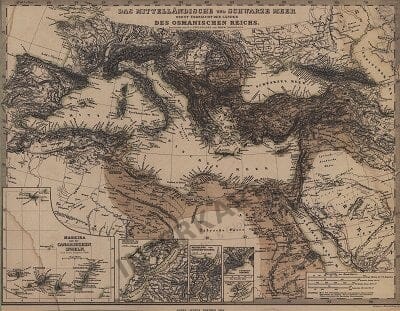 1854 - Das Mittelländische und Schwarze Meer Nebst Übersicht der
