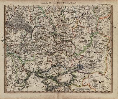 1825 - südliches Blatt vom Europäischen Russland