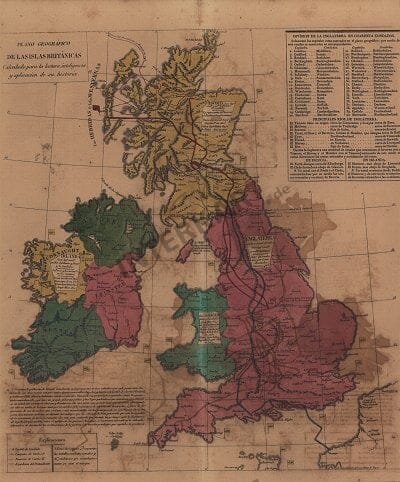 Plano Geografico de las Islas Britanicas