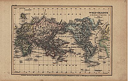1836 - World Chart in Mercator's Projection (Replica) - old historical map