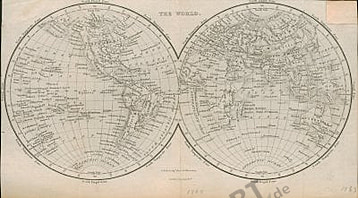 1869 - Weltkarte (Replikat) 26 x 15cm