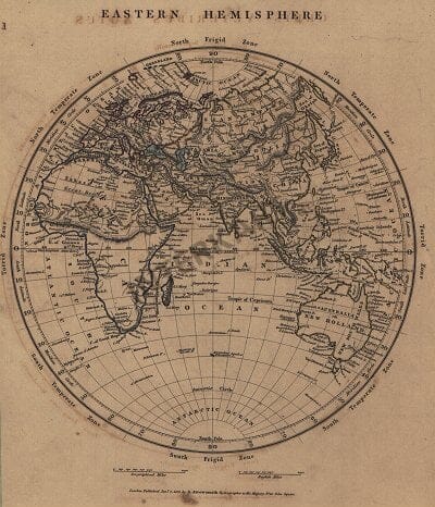 1828 - Eastern Hemisphere 24 x 29cm