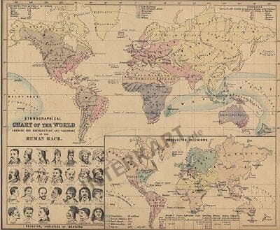1854 - Religionen und Völker (Replikat) 22 x 32cm