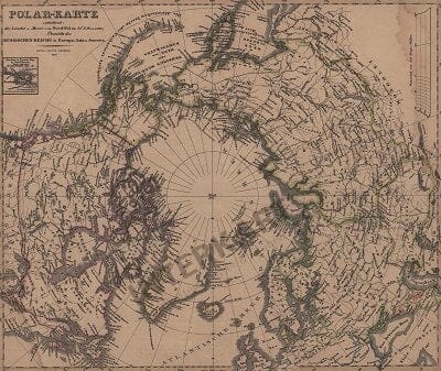 1855 - Nordpol, Polarkreis 38 x 32cm