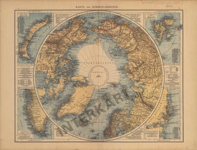 1885 - Nordpolarregion (Replikat) 55 x 42cm