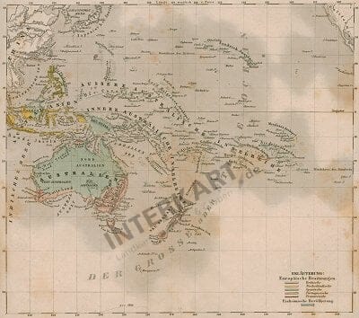 1855 - Australien & Ozeanien (Replikat) 27 x 24cm
