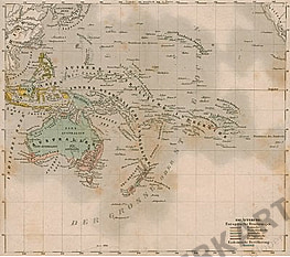 1855 - Australien & Ozeanien (Replikat) 27 x 24cm