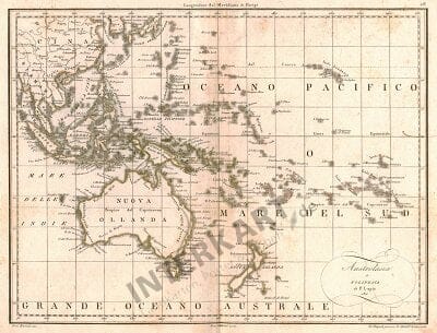 1811 - Australia and Oceania 35 x 25cm