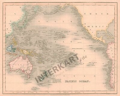 1840 ca - Oceania, Pacific Ocean (Replica) 30 x 24cm