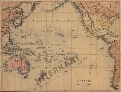 1865 - Ozeanien, Pazifischer Ozean (Replikat) 62 x 45cm