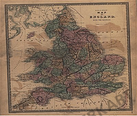 1840 - Map of England with the railways