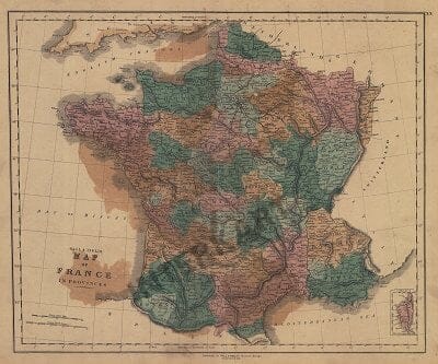 1840 - Map of France in Provinces