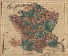 1840 - Map of France in Provinces