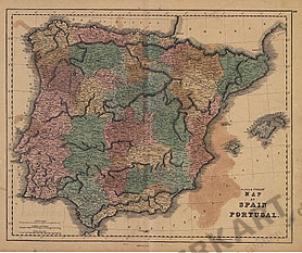 1840 - Map of Spain and Portugal
