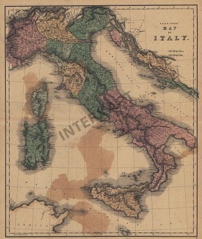 1840 - Map of Italy