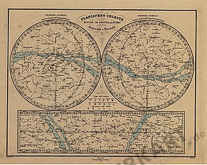 1867 - Planisfero Celeste Divisio in Costellazioni Australi e Bo