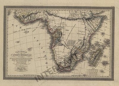1867 - Carte Generale L´Afrique Meridionale