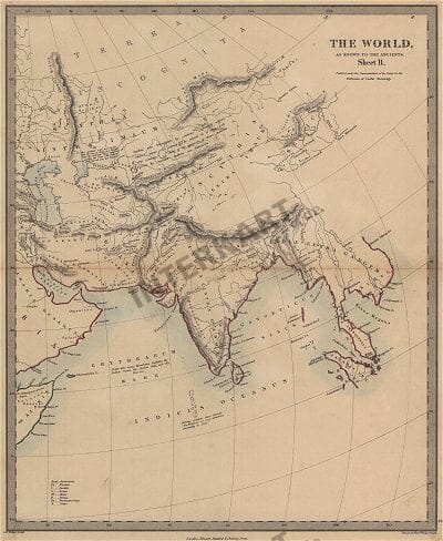 1872 - the world as known to the ancients (sheet II)