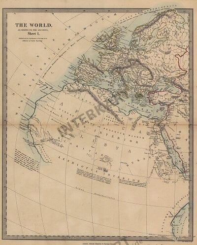 1872 - the world as known to the ancients (sheet I)