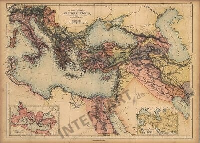 1863- Map of principal countries of the ancient (Replica)