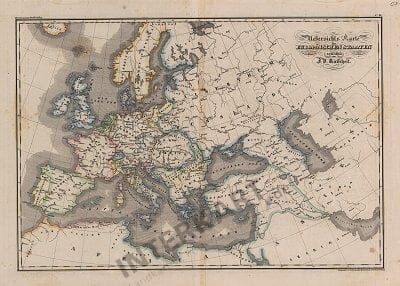 1850 - Übersichts-Karte der Europäischen Staaten seit 1815 (Replikat)