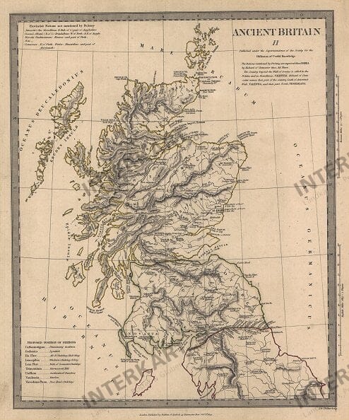 1834 - Map of Britania Antiqua (Replica)