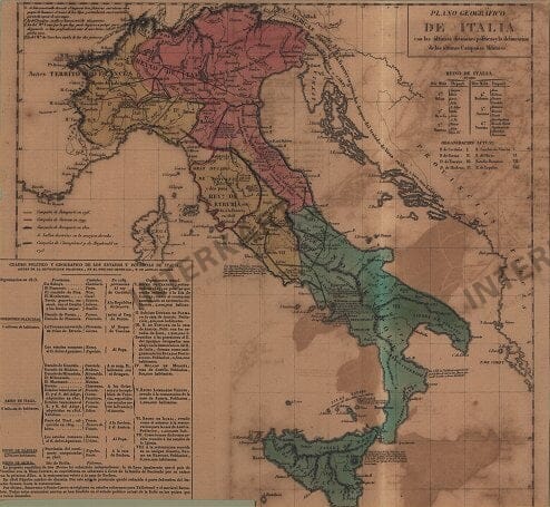 1820 - Plano Grafico de Italia