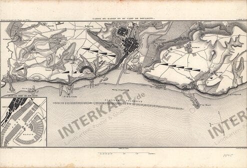 1845 - Carte du Bassin et du camp de Boulogne