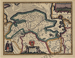 1617 - Groninga (Karte der Provinz Groningen) (Faksimile)