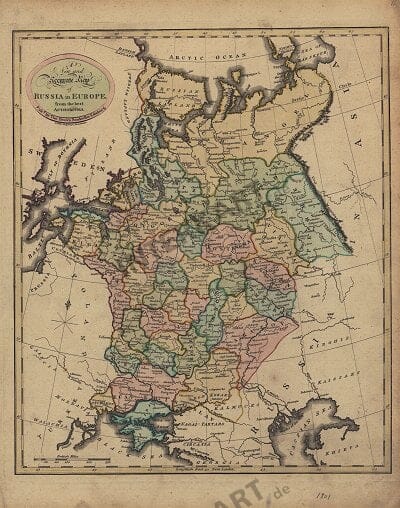 1801 - New and Accurate Map of Russia in Europe