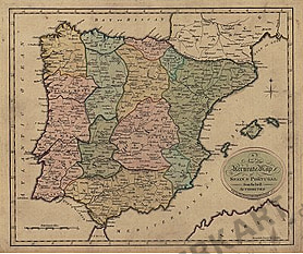 1801 - New and Accurate Map of Spain & Portugal