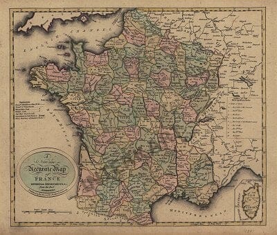 1801 - France Departments 41 x 32cm