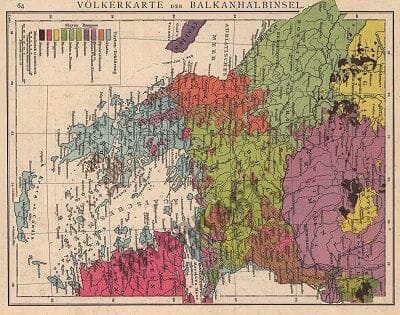 1881 - Völkerkarte der Balkanhalbinsel (Replikat)