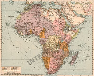 1905 Afrika Und Kolonien Replikat Alte Historische Karte