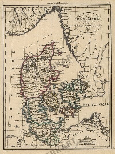 1816 - Denmark 25 x 33cm