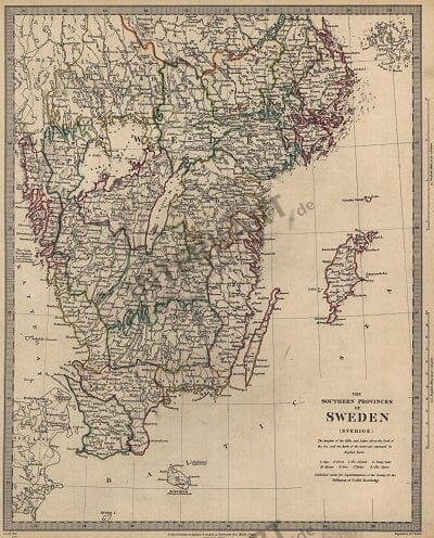 1833 - the southern Provinces of Sweden (Replica)