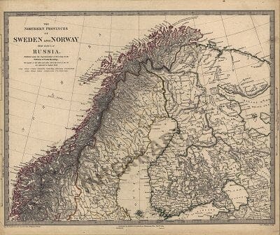 1834 - The Northern Provinces of Sweden and Norway with Part of