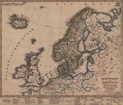 1855 - Schweden und Norwegen, Dänemark, Island und Faer Öer (Replica)