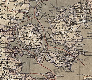1856 Danemark Und Sud Schweden Alte Historische Karte