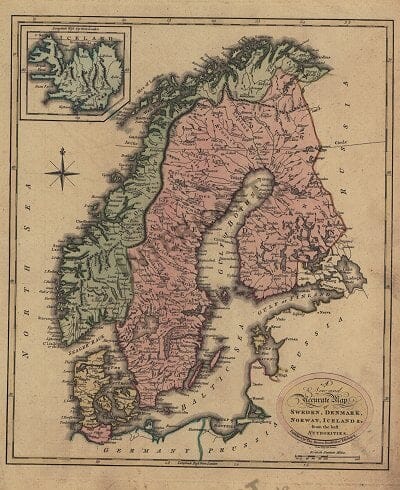 1801 - A New and Accurate Map of Sweden, Denmark, Norway, Icelan