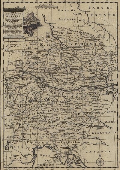 1755 - South East Germany (Replica) 45 x 43cm