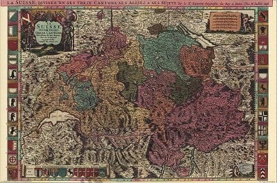 1696 - La Suisse Divisee en ses Treze Cantons, ses Alliez & ses (Replica)