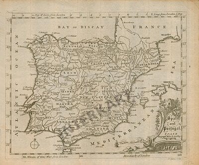 1757 - Spanien und Portugal 24 x 20cm