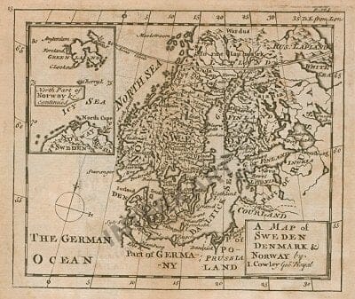1744 - Schweden, Dänemark und Norwegen (Replikat) 15 x 15cm