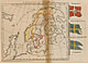 1793 - Schweden und Norwegen mit Flaggen 23 x 21cm