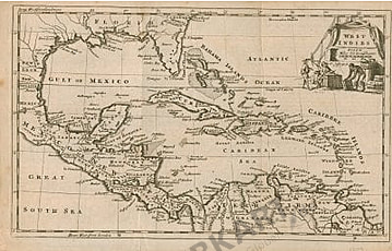 1754 - Westindische Inseln 37 x 33cm